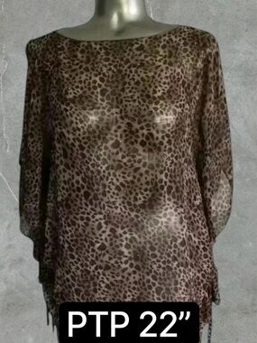 2 for $30 ✅Leopard  Chiffon Top